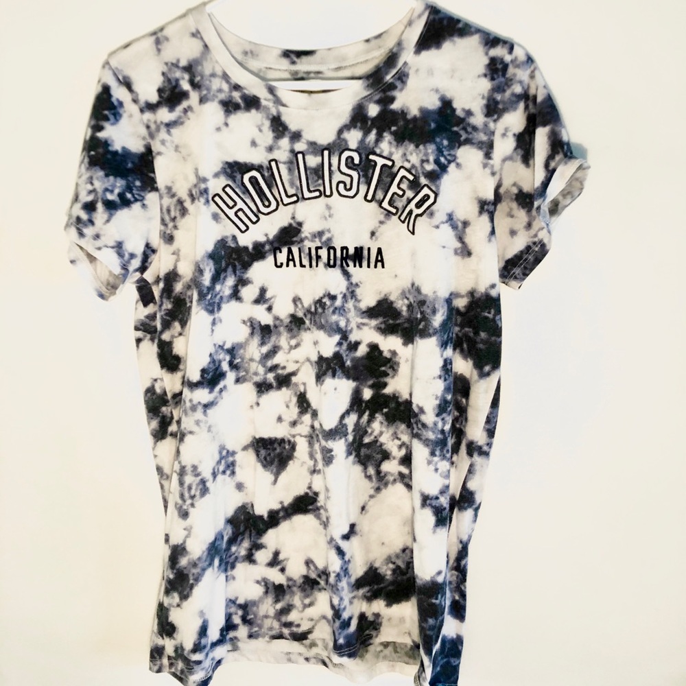 Hollister Soft Tee Shirt Blue Tie dye Size Large